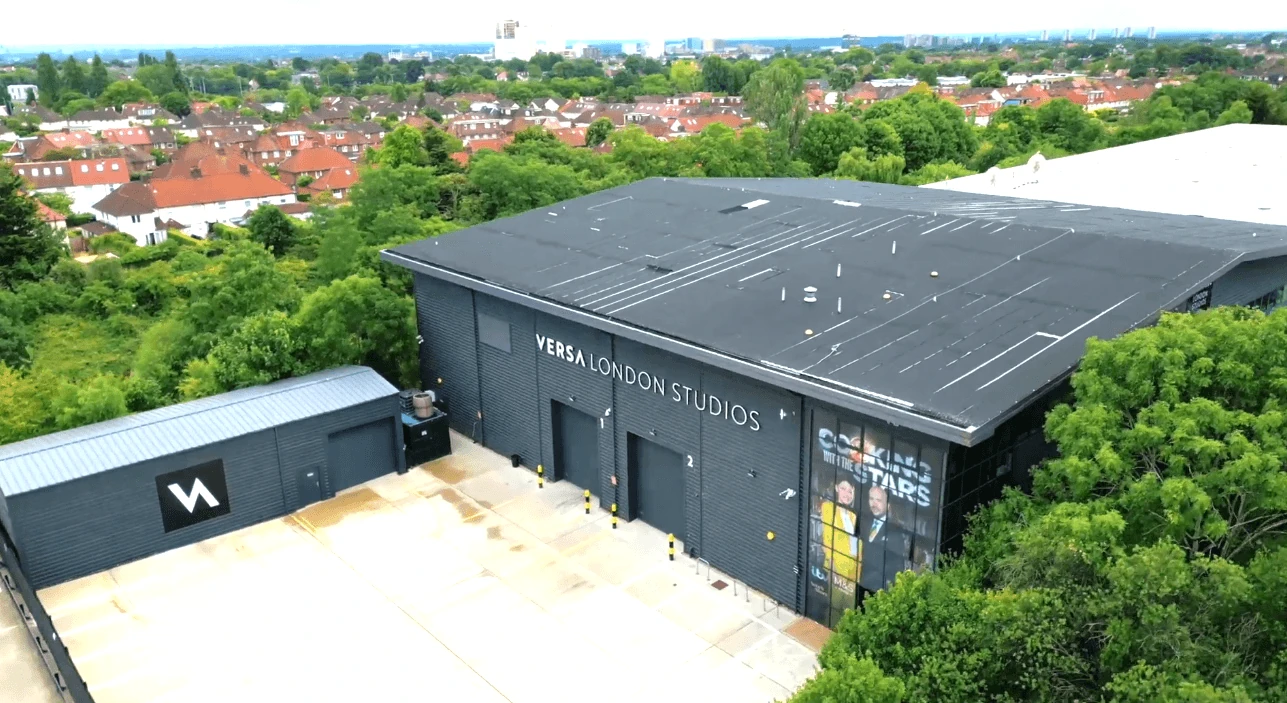 Versa London Studios, Park Royal: aerial view of the studio building where Zyan upgraded compartmentation
